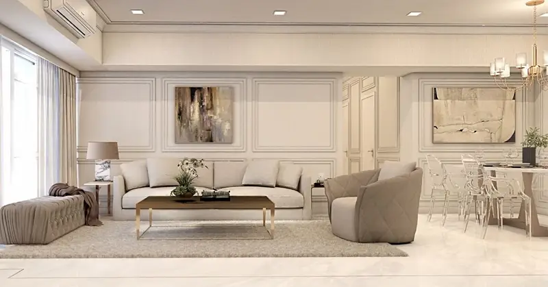 The expertly placed layers of textures in this home design make it visually appealing and tasteful.
