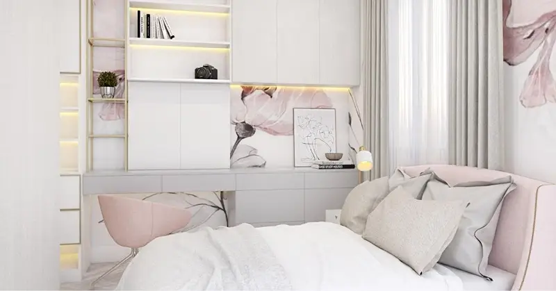 The basic rule of thumb for small spaces is adopting a light monochromatic theme for its interior design.
