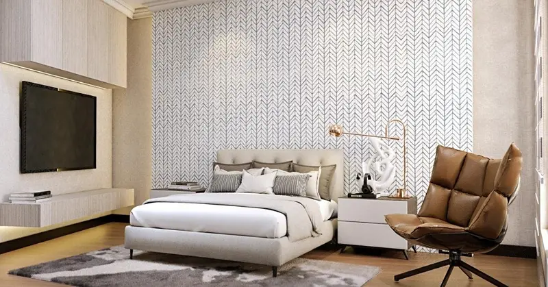 Putting up wallpaper on just one section of a room is an excellent idea for small or dark rooms.
